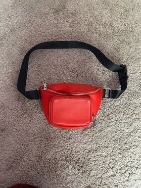Forever 21 red faux leather fanny pack